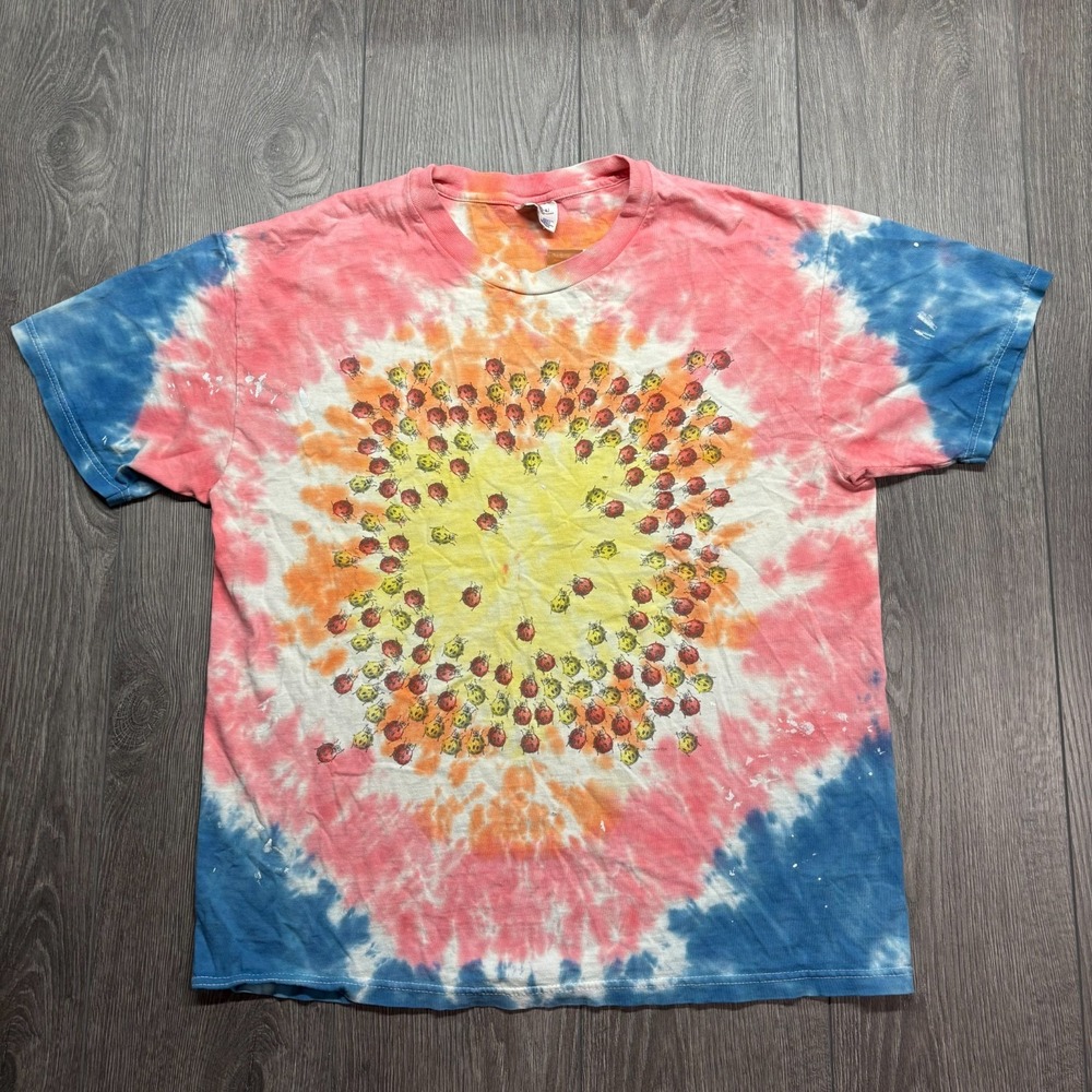 Vintage 90s Human-I Tees Ladybugs Peace Sign Front Back Graphic Large T-shirt